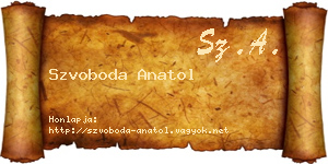 Szvoboda Anatol névjegykártya